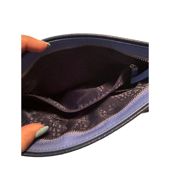 Kate Spade New York Blue Pebbled Leather Zipper Crossbody Purse Bag - Picture 4 of 10